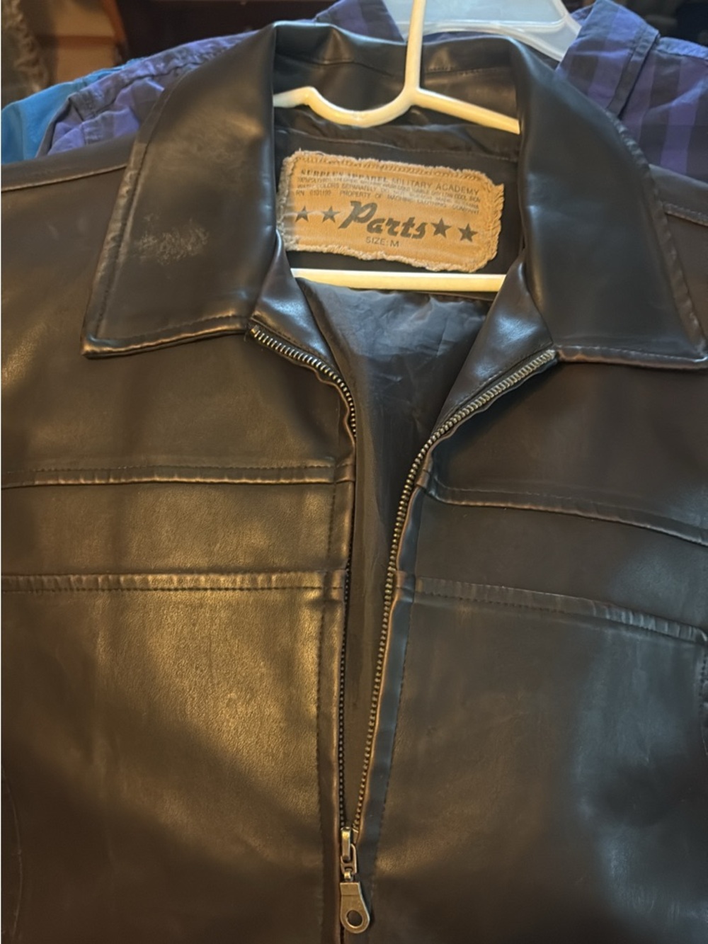 Pact Brown Faux Leather Bomber Jacket - Men's Zip Front